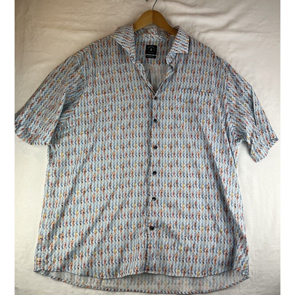 Johnnie O Shirt Mens XXL Top Shelf AOP All Over Print Short Sleeve Pocket
